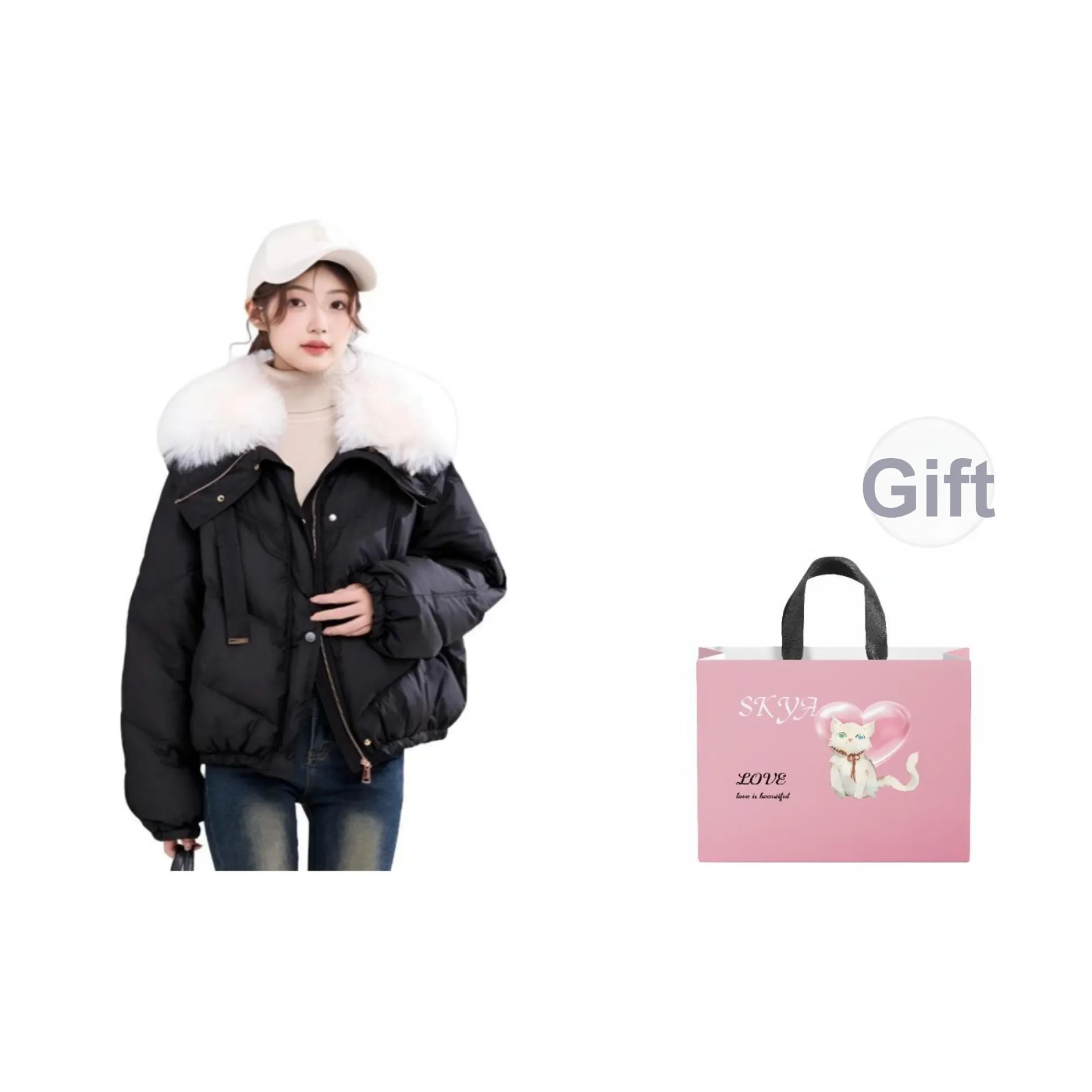 SKYA Пуховая куртка Женская Сумка для покупок