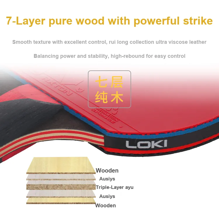 LOKI Ping Pong Paddles Unisex All Wood-1