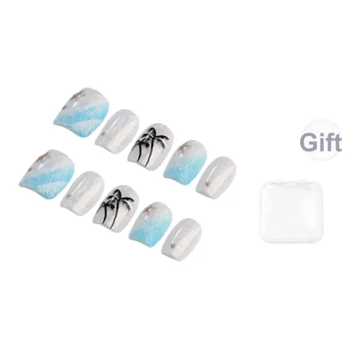 Song Biography Summer Beach Кокосовая пальма Свежий False Nail Короткий LADDER 20 мм