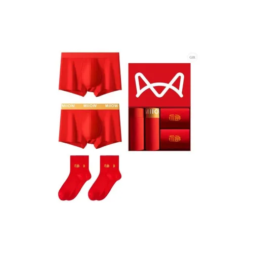 MIIOW Нижнее белье Подарочная коробка Мужской 2 упаковки + 2 упаковки носков