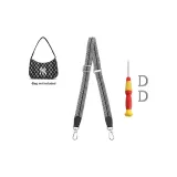 [Canvas]Black White Stripe Silver Buckle (76-115cm) Adjustable