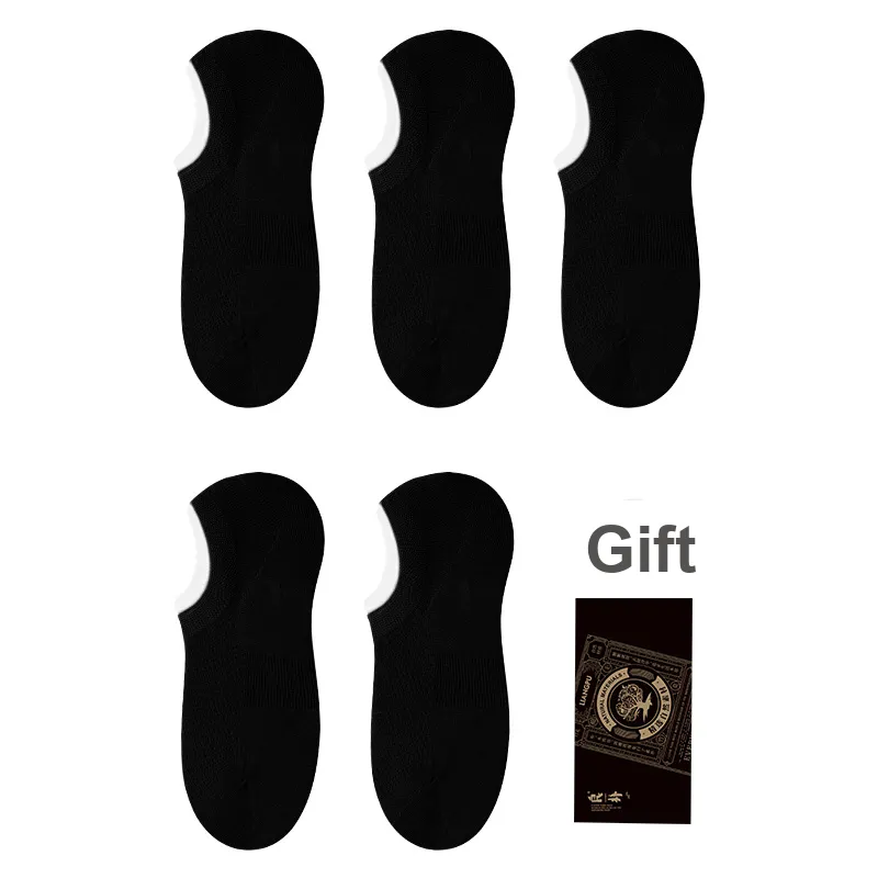 LIANGPU No Show Socks Men's 5 Pack Gift Box Set-20