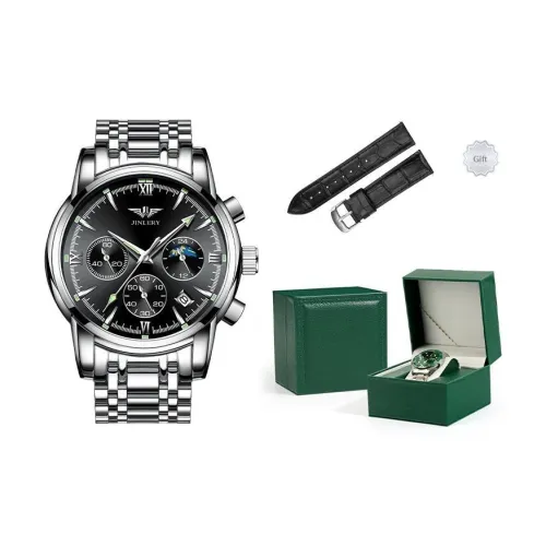 JINLERY Кварцевый механизм Мужские часы 41mm*11mm Черный