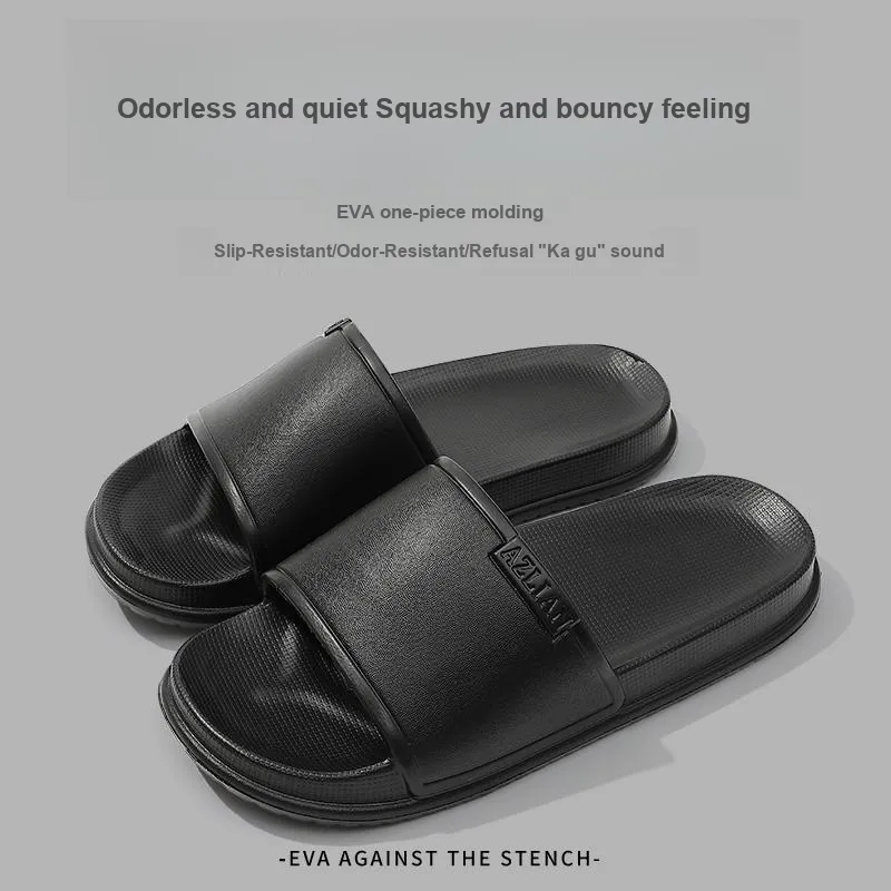 Foot Recreation Home Four Seasons All Indoor Bathroom Slip Resistant Couple Soft Sole Minimalist Style Slippers Unisex-22
