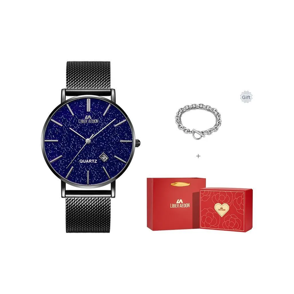 LIBER AEDON Кварцевый механизм Мужские часы 40мм*40мм*7мм Синий