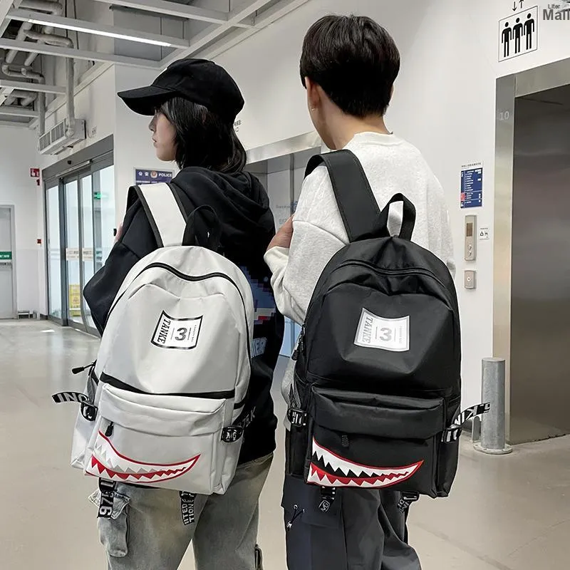 Dusen Kangaroo Nylon Backpack Regular Unisex White/Gray/Black/Army Green/Dark Blue-14
