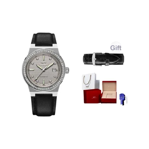 I W CARNIVAL HWGUOJI Автоматический механический механизм Кожаный ремешок Часы Мужские Серый циферблат