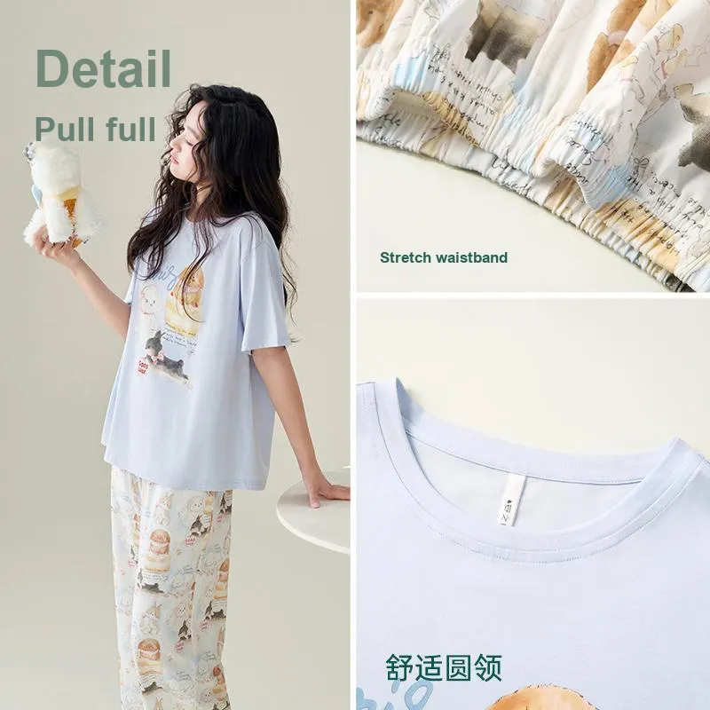Aannsfam Pajama Set Women's Sea Salt Blue-4