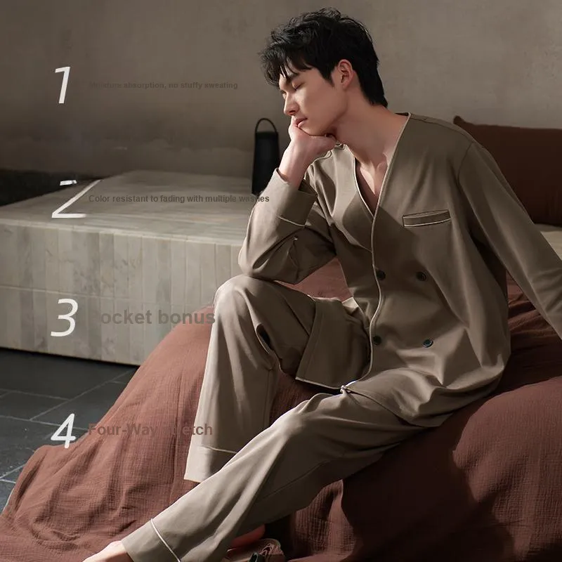 Xuan Liang Pajama Set Men's Latte Brown-2