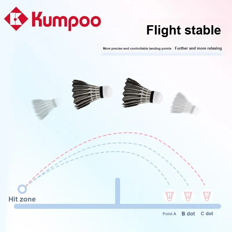KUMPOO Hatsuzakura 6 Pack Goose Feather All Round Goose Feather Competition Training Indoor And Outdoor Shuttlecocks-3