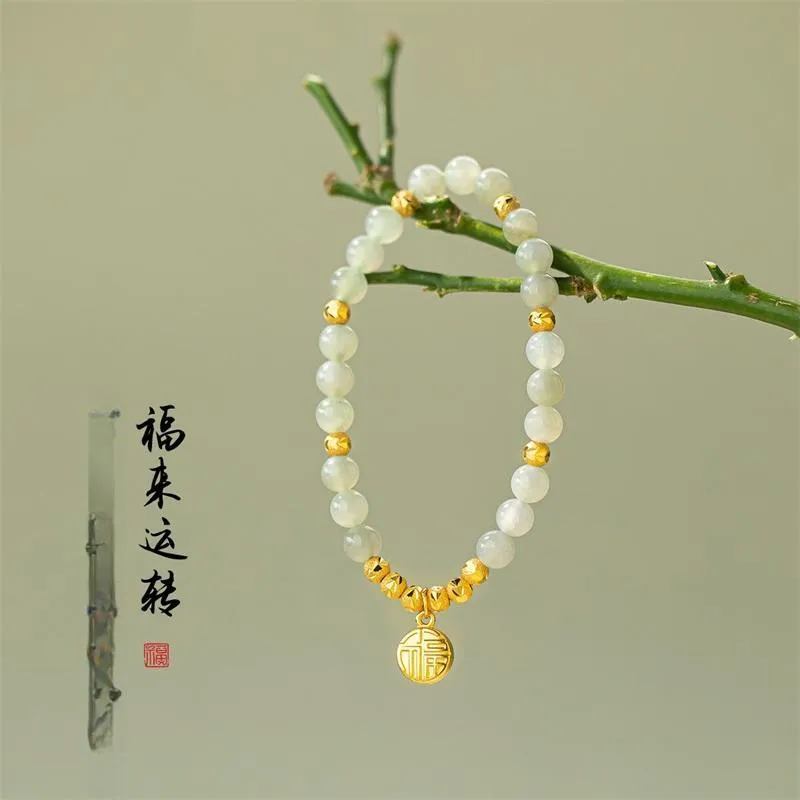 QLADY Hetian Jade Bracelets Pale Greenish White Jade Women's-2