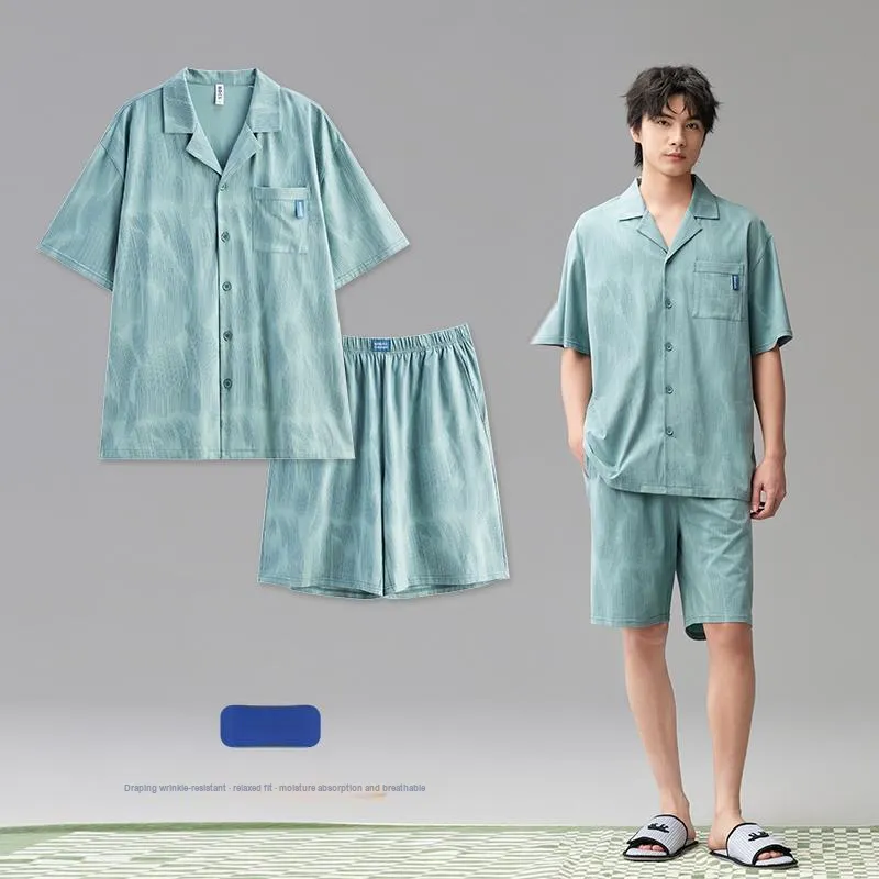 Peninsula City Pajama Set Effortless Sleep Men's Light Green-1