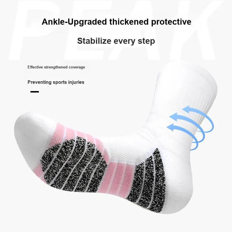 PEAK Basketball Socks Unisex 3 Pack White Blue-9