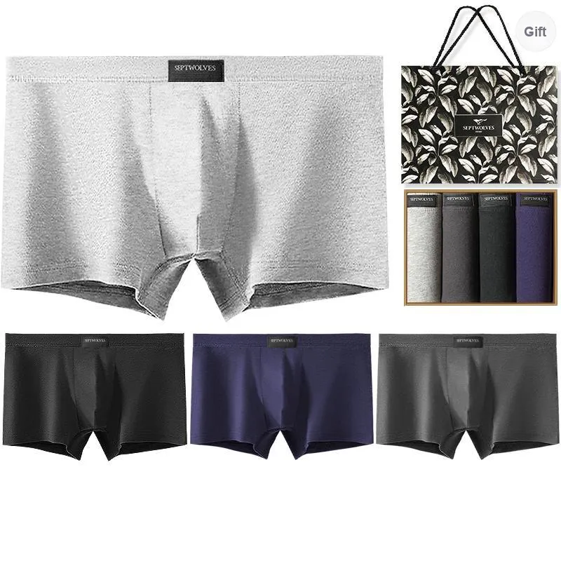 SEPTWOLVES Underpants Men's 4 Piece Gift Box Set+Shopping Bag-5