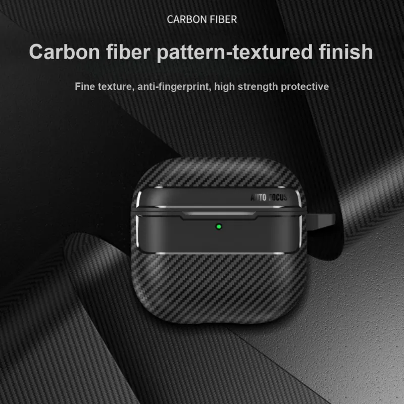 Antey Compatibility Apple AirPods Pro/4/3/2 PC Premium Carbon Fiber Texture Impact Resistant Headphone Cases-1