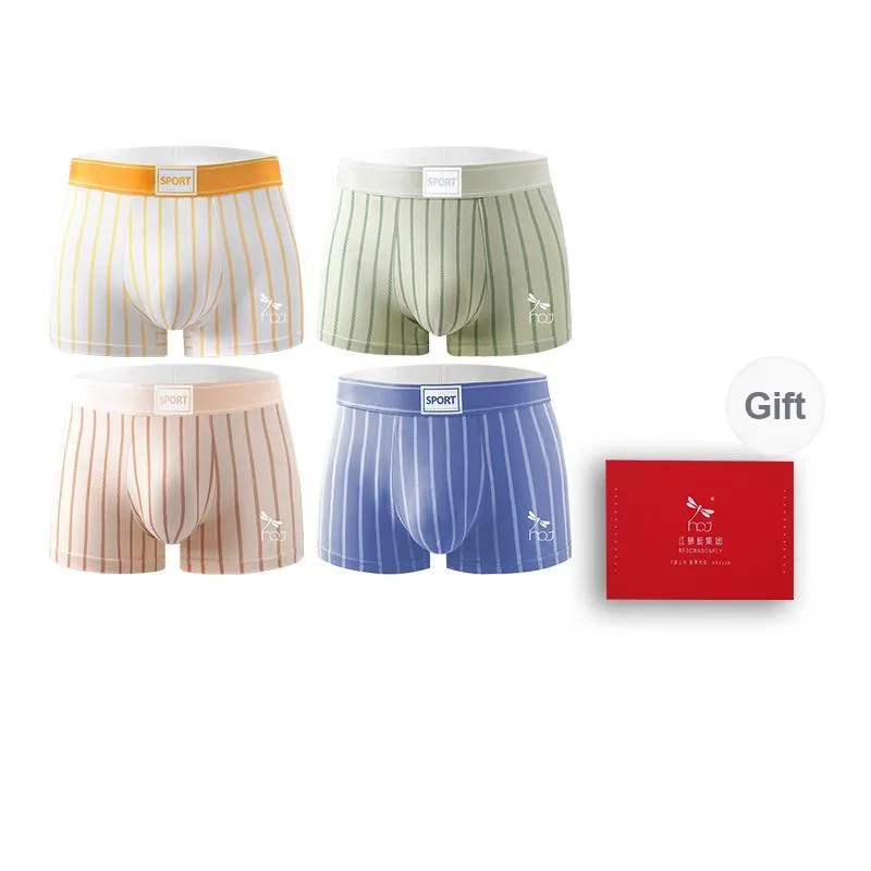 RED DRAGONFLY Cotton Panties Men's 4 Pack Gift Box Set-9