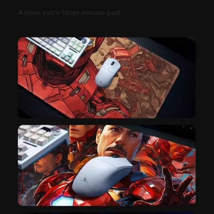 SHIBADU Rubber Pad Iron Man Extra Large Esports Table Pad For Computer And Laptop Mouse Pads-1