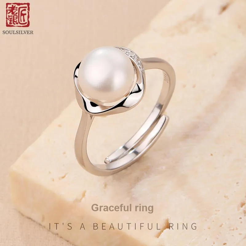 LAOYINJIANG Pearl 925 Sterling Silver Women's Ring Women's-1