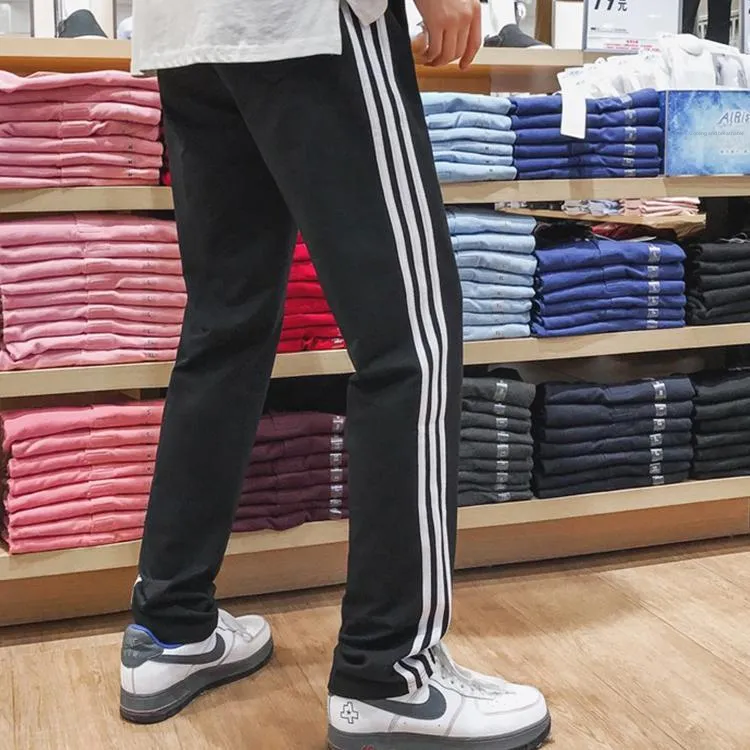 Adidas Casual Pants Men's Black White-6