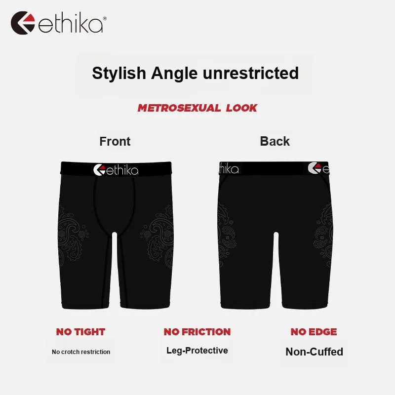 ETHIKA Underpants Men's 1 Pack Black Paisley-1