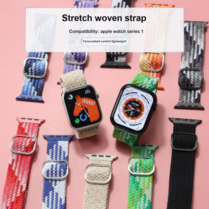 SHIRUI All Accessories Included Apple Compatibility Watch Band 38/408mm Canvas Material-1