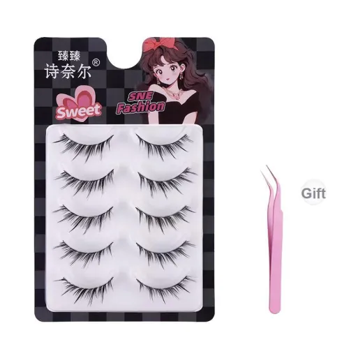 ZHENZHENSHINAIER Клей Бесплатно One Piece Наклоненный FLY Кролик Галстук Естественный Длинный Eye Улучшающий Стиль Позиционирования