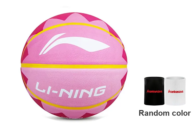 LiNing Rubber Basketball Pink Size 7 Training Unisex-12