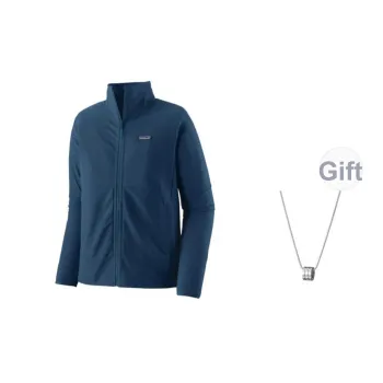 Patagonia Jacket Men's Trendy Pool Blue With Free Necklace