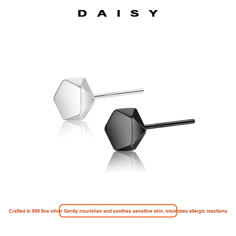 Daisy Dream 999 Fine Silver Stud Earrings Unisex-2