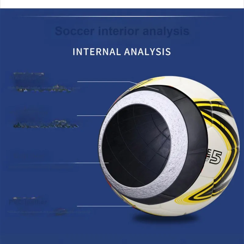 PSYCHE Size 5 Ball Soccer PU Seamless Thermal bonding Unisex Blue White-2