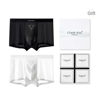Cheekkiss Underpants Men's Comfortable Seamless Boxer Briefs Sports Shorts 2 Pack