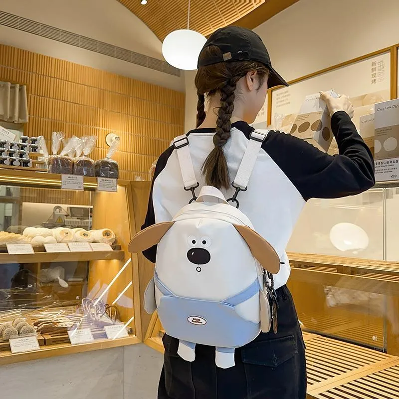 LUVISTRUE Nylon Couple Backpack Crossbody Bag Medium Size Men's White Blue/Khaki Black/Khaki Blue-2