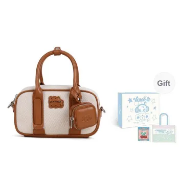 VANWALK PIZZA Series PU Handbag Crossbody Bag Bowling Bag Boston Bag Women's Multicolor