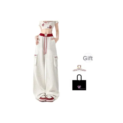 Aimilian Белый Серый Женские Повседневные Штаны