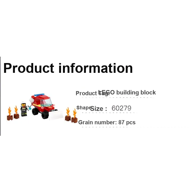 LEGO City Collection, Fire Truck Building Blocks 87pcs 60279-2