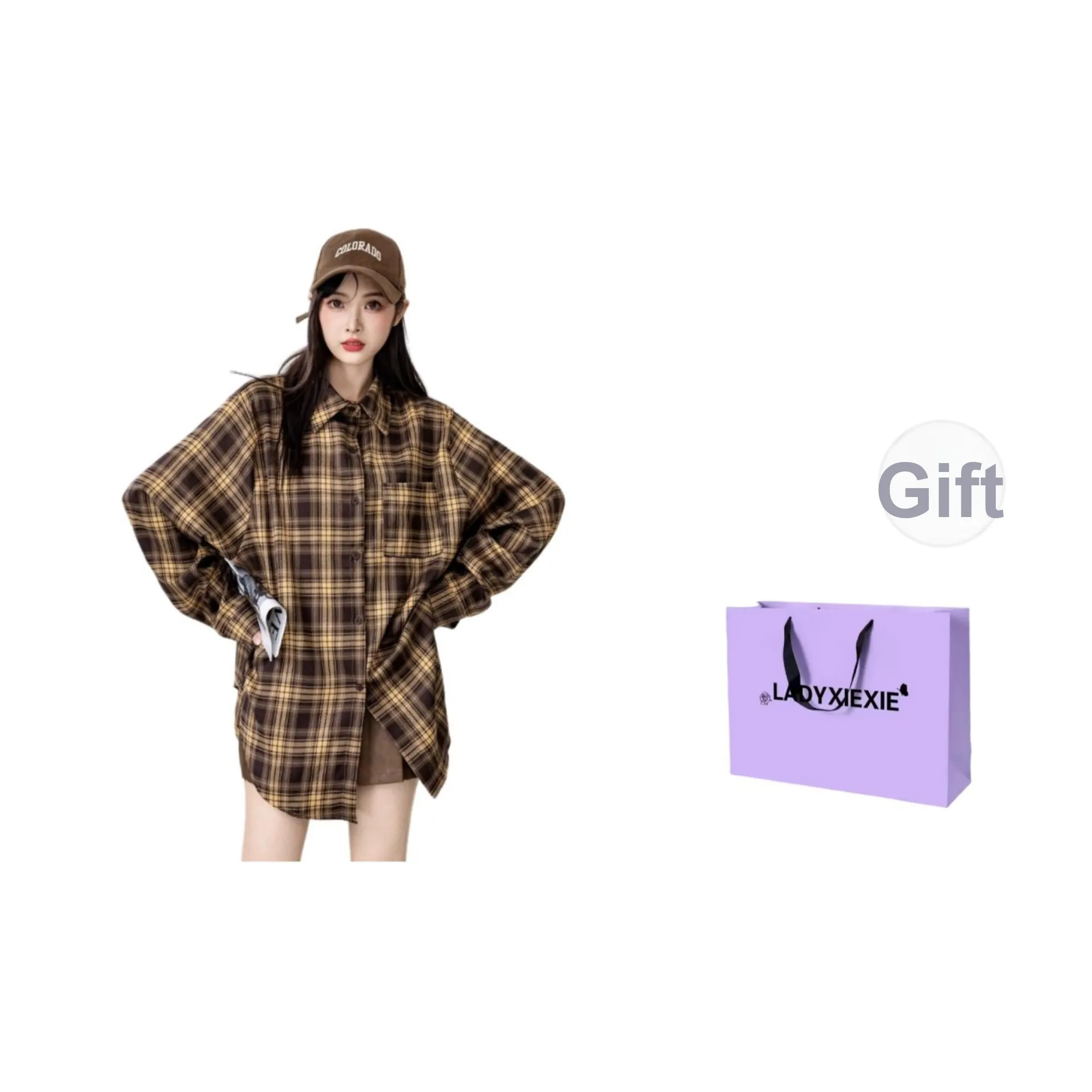 LADYXIEXIE Кофе Женские Рубашки