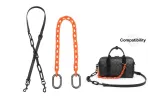 Black Acrylic Adjustable 108-127cm+Orange Decorative Chain 40cm