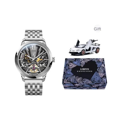 LOBINNI L Автоматический механический механизм Часы Мужские Часы с открытым механизмом