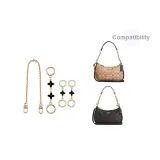[Gold-Tone Three-Piece Set]Four-Leaf Clover 12cm+Four-Leaf Clover 1 Piece 2 Pack+Decorative Chain 40cm
