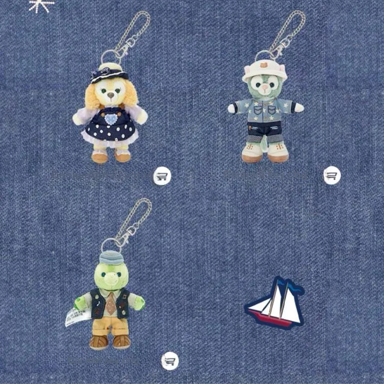 Disney Shippo 2024 Duffy Western Style Paradise Dolls Plush Pendant 14cm Height-1