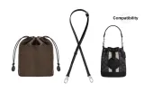 Dempsey Black 1.1cm Wide Litchi Grain Lock Buckle in Silver Tone, 90-120cm+Brown Nylon Liner