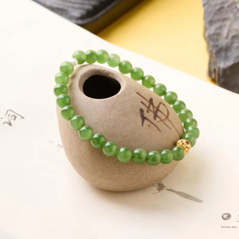 Linguanying Hetian Jade Bracelets Women's Jasper-5