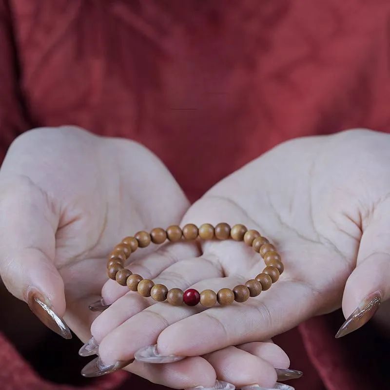The Thousand Seals Family Sandalwood Peaceful Joy High End Collectibles Wealth Blessing Beaded Bracelet Unisex-3
