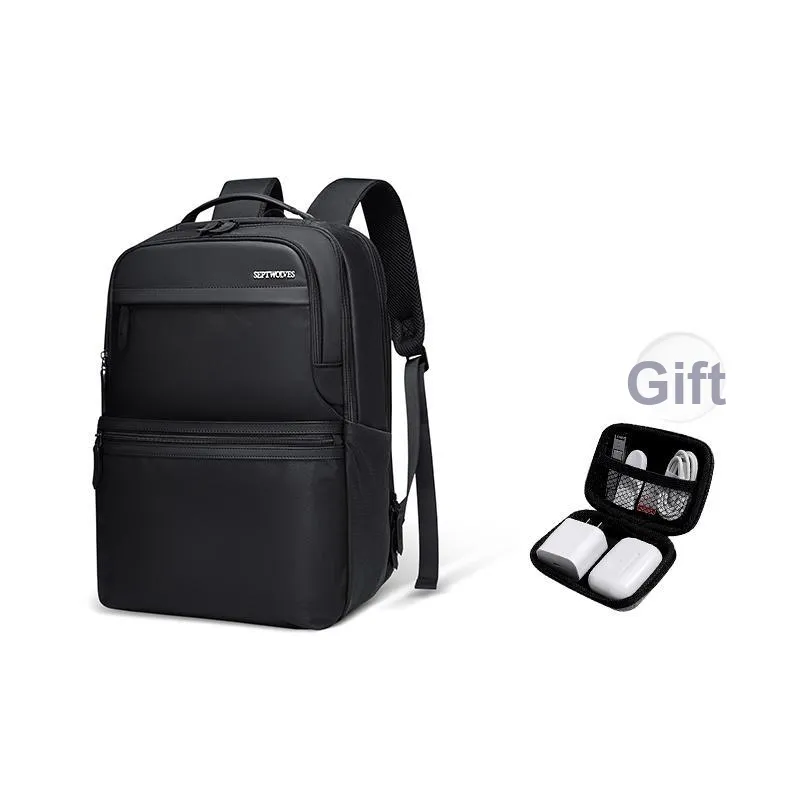 SEPTWOLVES Fabric 16 Inch Laptop Backpack QPL Men's Black