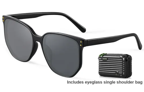 VEGOOS Sunglasses Unisex Black Frame Gray Lens