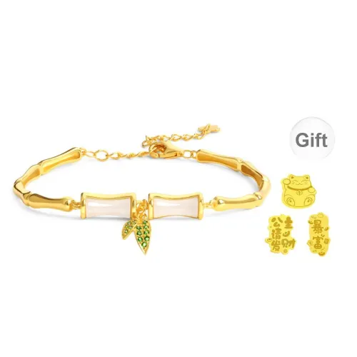 Lao Feng Xiang Hetian Jade Bracelets White Jade/Pale Greenish White Jade Women's