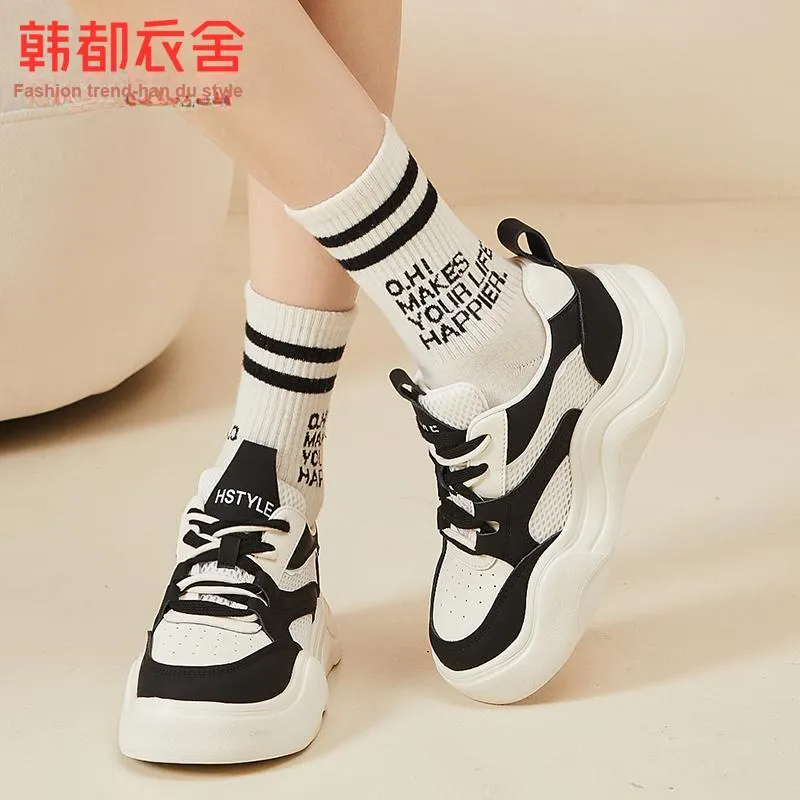 HSTYLE Fashion Versatile Cushioning Wear-Resistant Chunky Sneakers-6