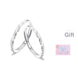 [999 Silver]Mobius Brother Couple Rings