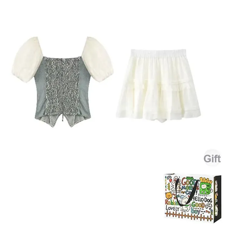 OURUOKE Two Piece Skirt Sets Women's Image Color Shopping Bag-1
