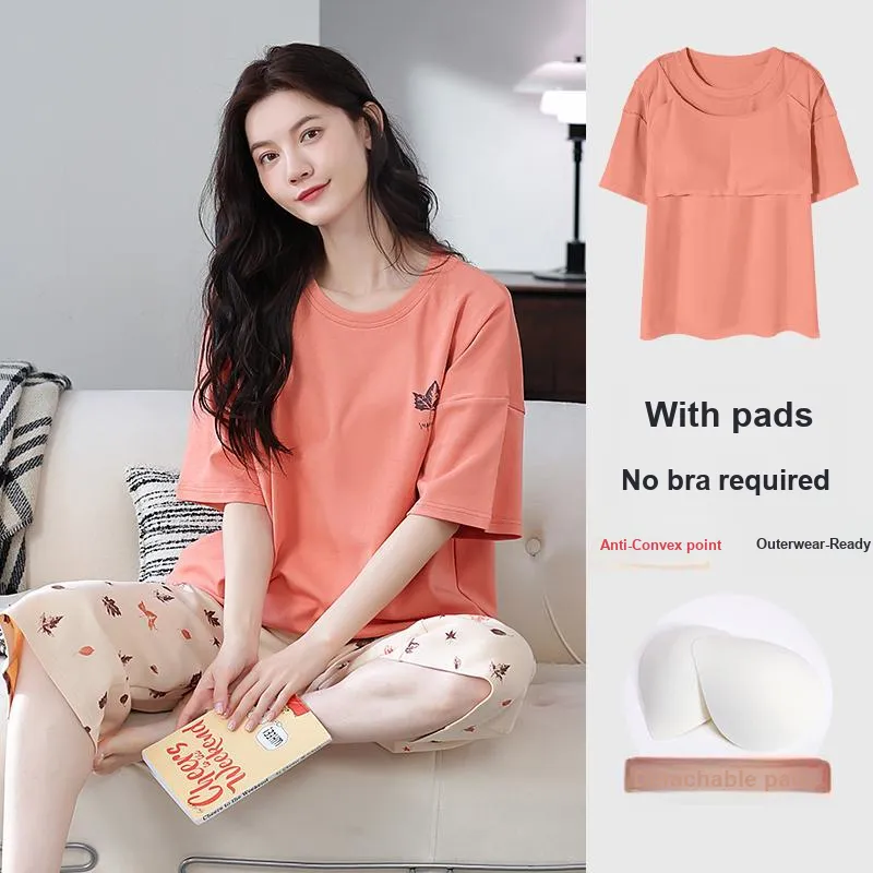 FENTENGCARE Pajama Set Women's Coral-4
